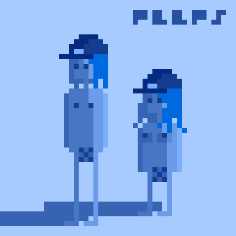 Pixel art group portrait of the peeps